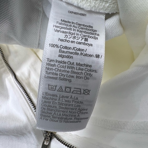 NEW Madewell 31, 12 The Harlow Wide Leg Jeans White 100% Cotton Pleated Pants - Picture 10 of 12